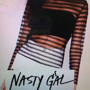 NASTY GAL Black Sheer Top